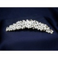 前櫛ティアラ・パールとクリスタルのコームティアラ