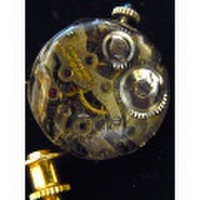 送料無料 アンティーク、ビンテージ時計をピンズにしました。レジンで表裏コーティングしてあります。 SP-34