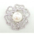淡水パール & CZ フェミニン ブローチ