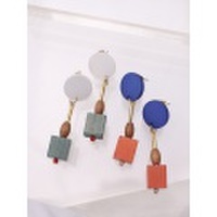 ウッドデザインピアス(全2カラー)