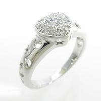 K18WG ハート ダイヤモンドリング