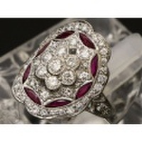 ☆誕生石7月新着【PT900 プラチナ】指輪 リング ルビー0.71ct ダイヤモンド1.14ct 9.5号 6.7g レディース 9676-0