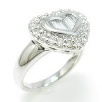 K18WG ハート ダイヤモンドリング