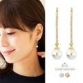 ピアス　パールピアス　大人可愛いパールピアス　チタンポスト　パールピアス　ロングピアス　ラインストーンピアス　エレガントピアス　パール　大人可愛い　結婚式　ジュエリー　プレゼント　レディースジュエリー　プレゼント　パールピアス　ゴールド　シルバー