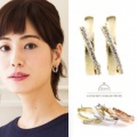 ピアス　フープピアス　ドロップフープピアス　上品フ　ープピアス　ラインストーン　フープピアス　レディース　ピアス　ジュエリー　プレゼント　シンプルフープピアス　ゴールド　フープピアス　シルバー　ピンクゴールド　チタン　アクセサリー