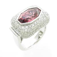 K18WG トルマリンリング