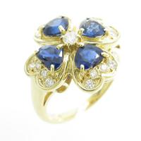 K18YG クローバー サファイヤリング