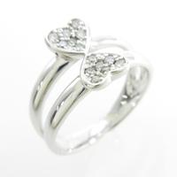 K18WG ハート ダイヤモンドリング