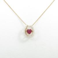 K18PG ハート ルビーネックレス