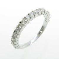 K18WG ハーフエタニティ ダイヤモンドリング