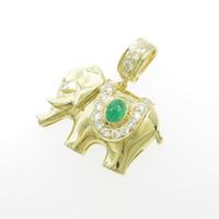 ポンテヴェキオ ゾウ エメラルドペンダント