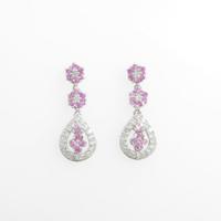 K18WG ピンクサファイヤピアス