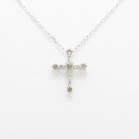 K18WG クロス ダイヤモンドネックレス10％引き