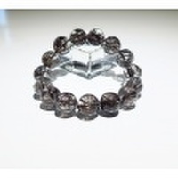 RE0567　【タイムセール限定価格】　☆超稀少☆　ブラックルチルクォーツＳＡｕｐ　１４．２ｍｍ〜１５ｍｍ　ブレスレット