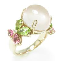 K18PG ローズクオーツリング