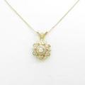K18YG フラワー ダイヤモンドネックレス