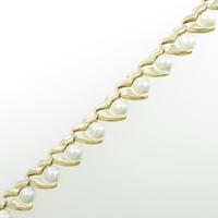 K18YG ハート アコヤパールブレスレット