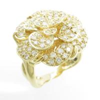 K18YG フラワー ダイヤモンドリング