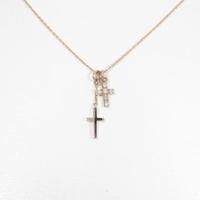 4゜C クロス ダイヤモンドネックレス