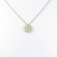 14KYG／14KWG フラワー ダイヤモンドネックレス