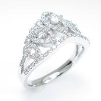 K18WG ティアラ ダイヤモンドリング