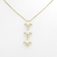 K18YG 2WAY フラワー ダイヤモンドネックレス