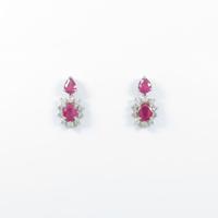 K18WG ルビーピアス