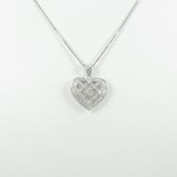 K14WG ハート ダイヤモンドネックレス30％引き
