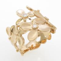 K18PG フラワー ダイヤモンドリング20％引き