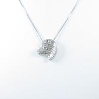 K18WG ハート ダイヤモンドネックレス