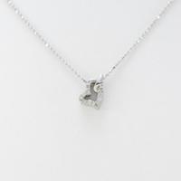 K18WG ハート ダイヤモンドネックレス