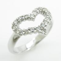 K18WG ハート ダイヤモンドリング20％引き