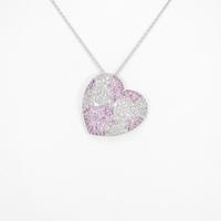 K18WG ハート ピンクサファイヤネックレス10％引き