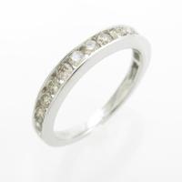 K18WG ハーフエタニティ ダイヤモンドリング