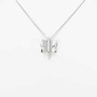 K18WG バタフライ ダイヤモンドネックレス