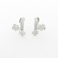 K18WG／K14WG フラワー ダイヤモンドイヤリング