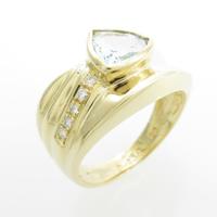 K18YG アクアマリンリング