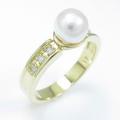K18YG アコヤパールリング