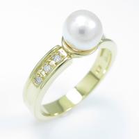 K18YG アコヤパールリング