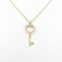 K18YG ハート×キー ダイヤモンドネックレス