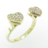 K18YG／K18PG ハート パヴェ ダイヤモンドリング