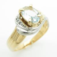 K18YG／PT アクアマリンリング