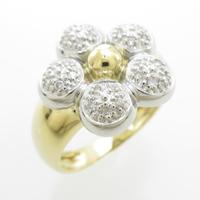 K18YG／PT フラワー ダイヤモンドリング30％引き