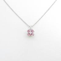 PT フラワー ピンクサファイヤネックレス