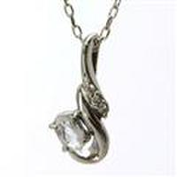 【送料無料】K18ホワイトゴールドホワイトトパーズネックレス