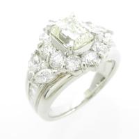 プラチナダイヤモンドリング 2．012ct・VLY・VVS2・エメラルドカット