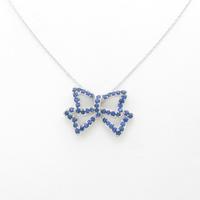 K18WG リボン サファイヤネックレス5％引き