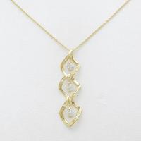 K18YG スリーストーン ダイヤモンドネックレス