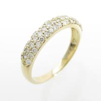 K18YG パヴェ ハーフエタニティ ダイヤモンドリング