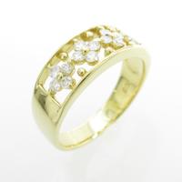 K18YG フラワー ダイヤモンドリング